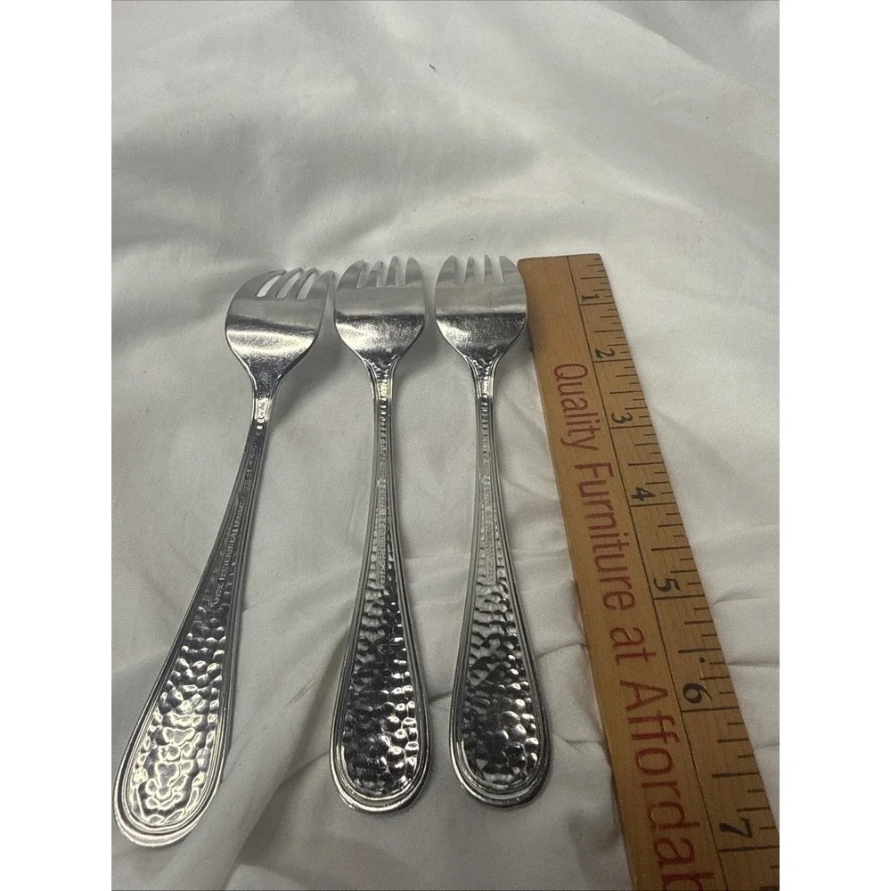 Reed & Barton Stainless DORADO Set of 3 Salad Forks Hammered